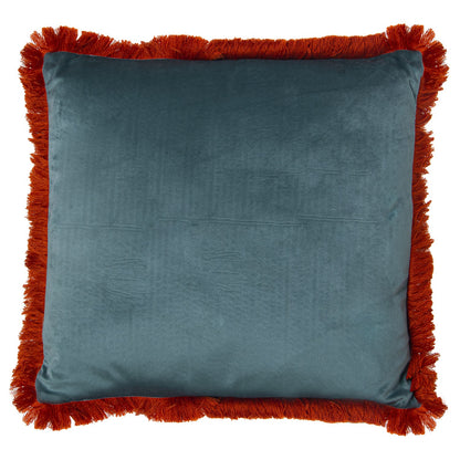 Fringe velvet cushion and cover 45x45 Maia