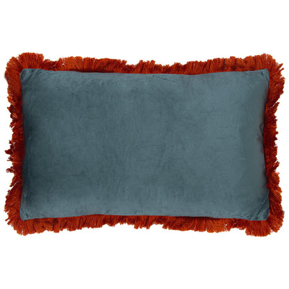 Fringe velvet cushion and cover 50x30 Maia