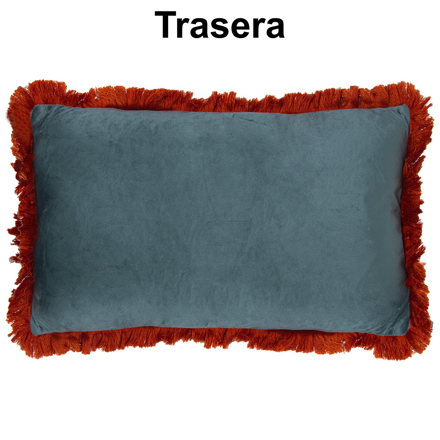 Fringe velvet cushion and cover 50x30 Maia