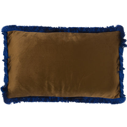 Fringe velvet cushion and cover 50x30 Maia