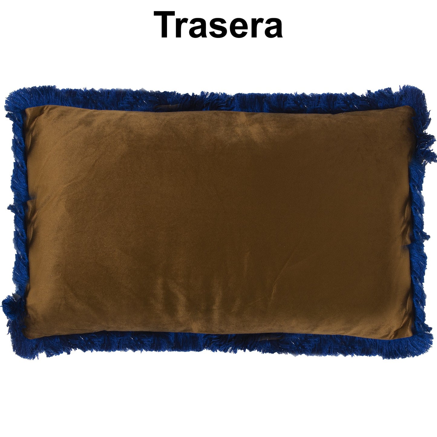 Fringe velvet cushion and cover 50x30 Maia