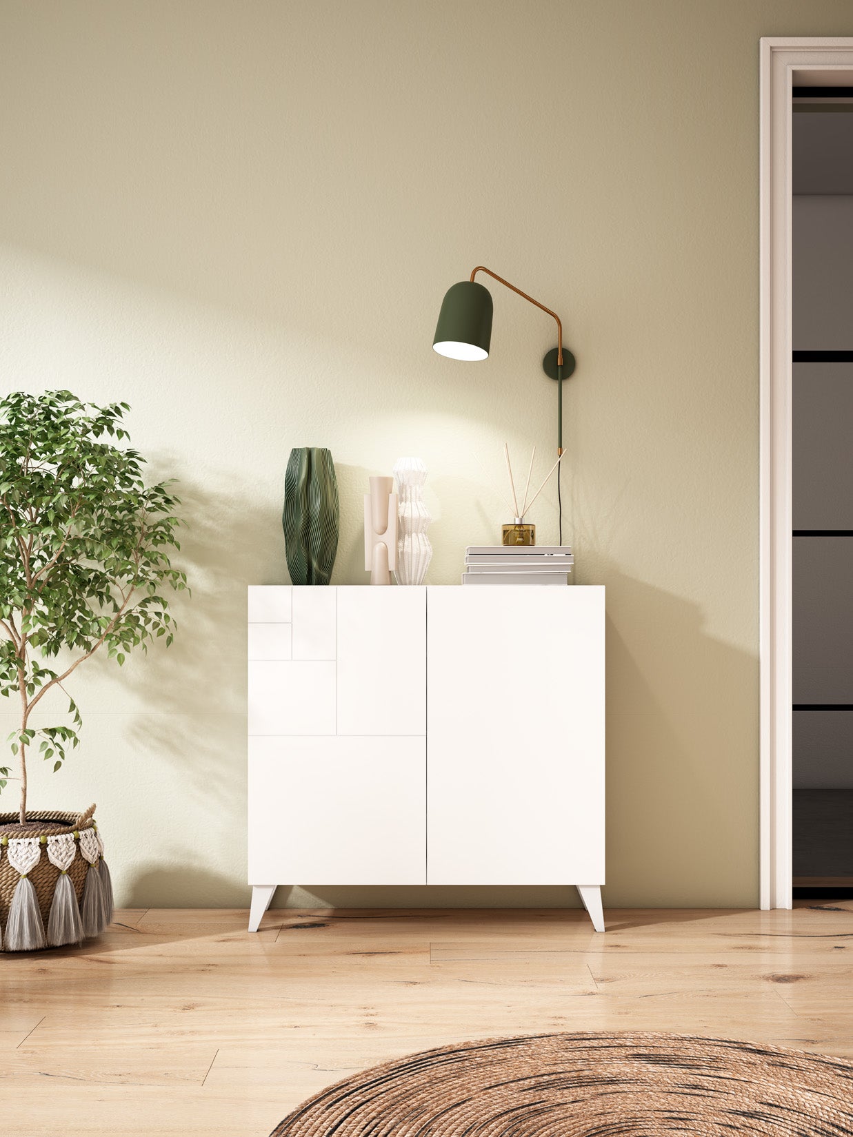 Mueble zapatero multifunción blanco