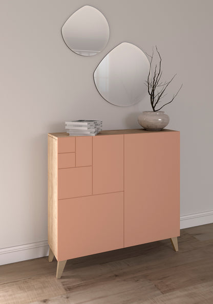 Zapatero multifunción melamina 90x27x87 cm Roble | Puertas en varios colores