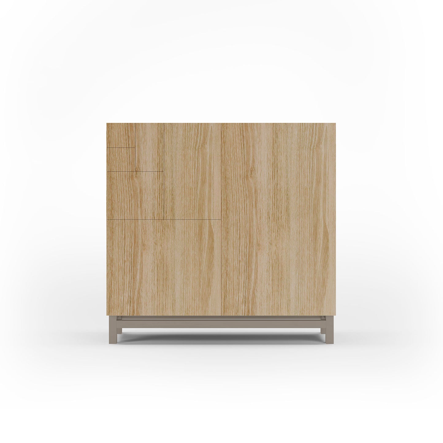 Shoe rack made of beech wood and melamine 90x27x90 cm Leonardo