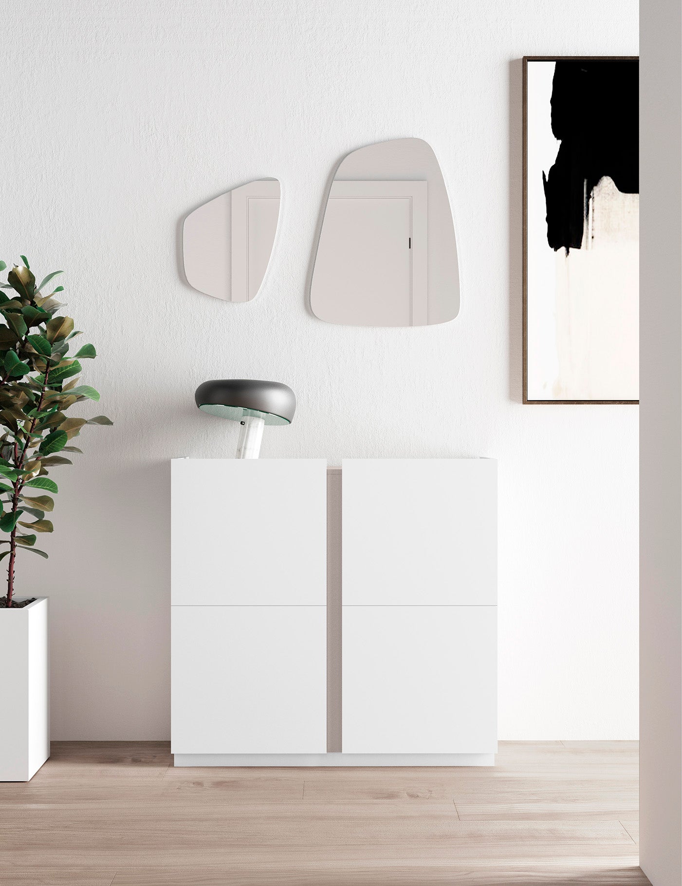Zapatero de melamina 95x35x90 cm Blanco