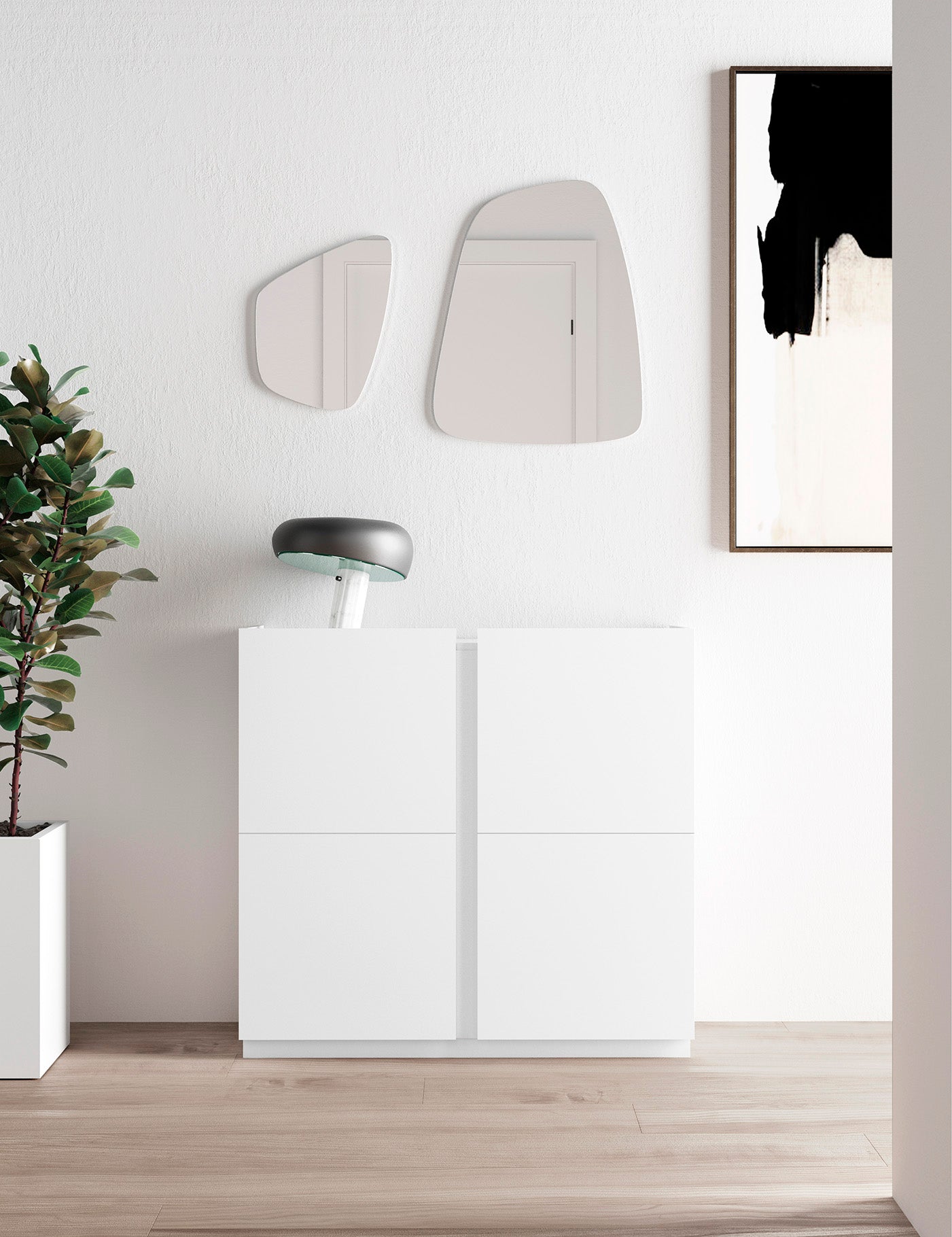 Zapatero de melamina 95x35x90 cm Blanco