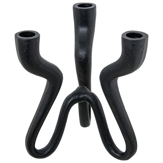 Candelabro 3 Brazos Aluminio Negro 18x17x21cm