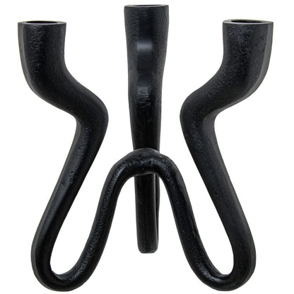 Candelabro 3 Brazos Aluminio Negro 18x17x21cm