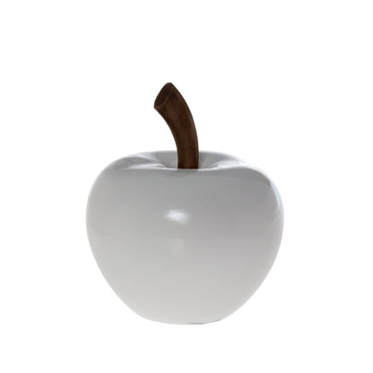 Figura de Manzana de Cerámica Blanca Elegancia Pura Delroy