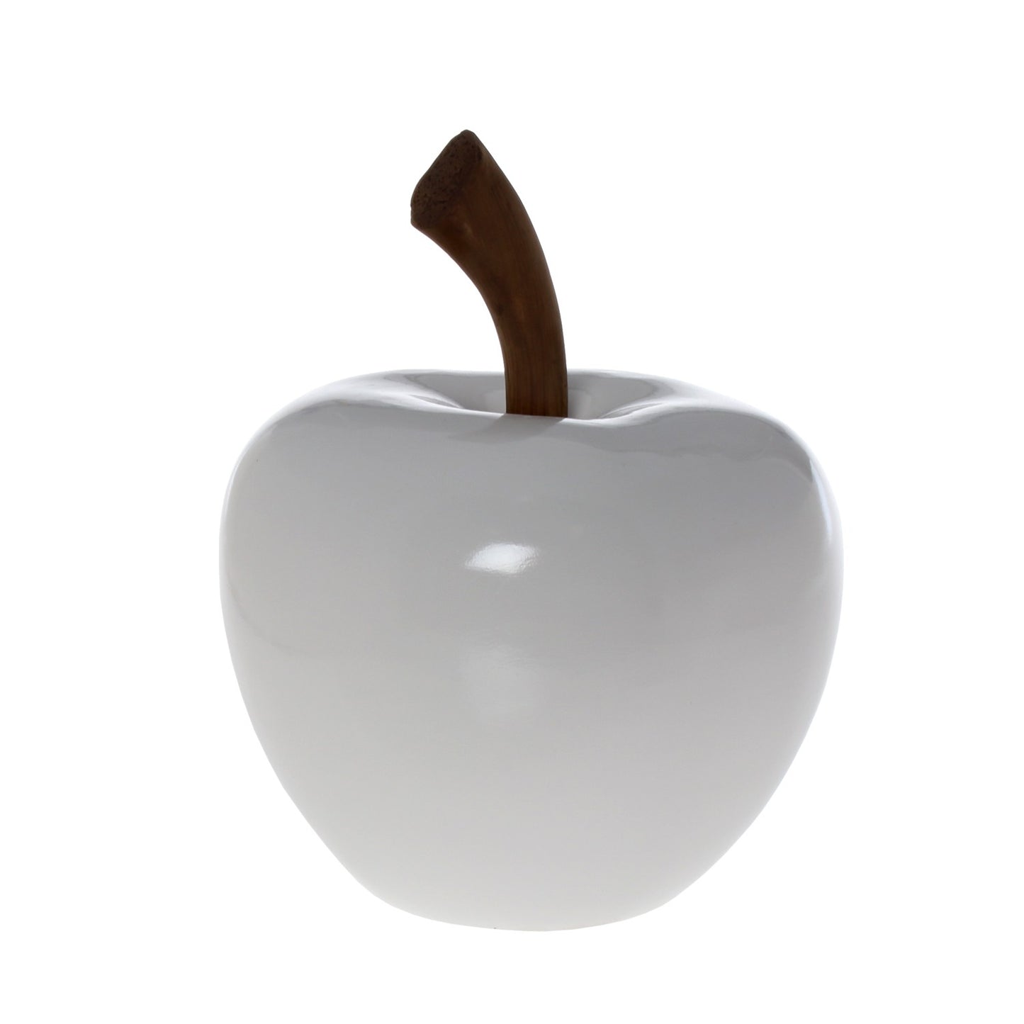 Figura de Manzana de Cerámica Blanca Elegancia Pura Delroy