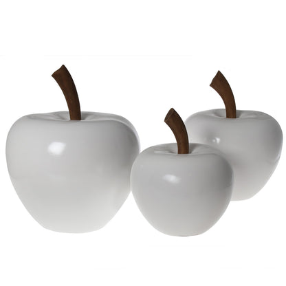 Figura de Manzana de Cerámica Blanca Elegancia Pura Delroy