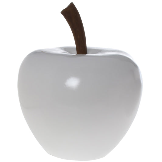 Figura de Manzana de Cerámica Blanca Elegancia Pura Delroy