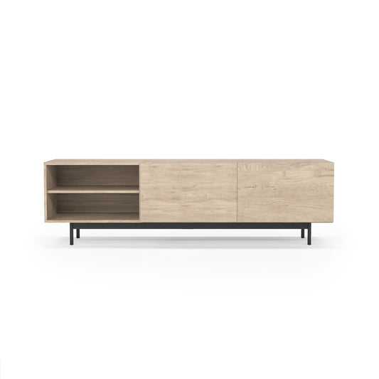 Mueble TV de madera de haya y melamina 180x44x52 cm Maximiliano