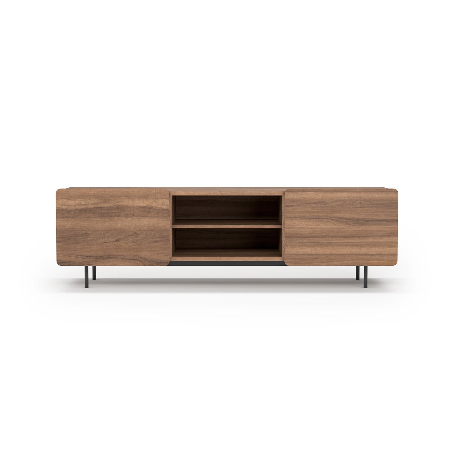 Beech wood and melamine TV cabinet 180x44x54 cm Milo