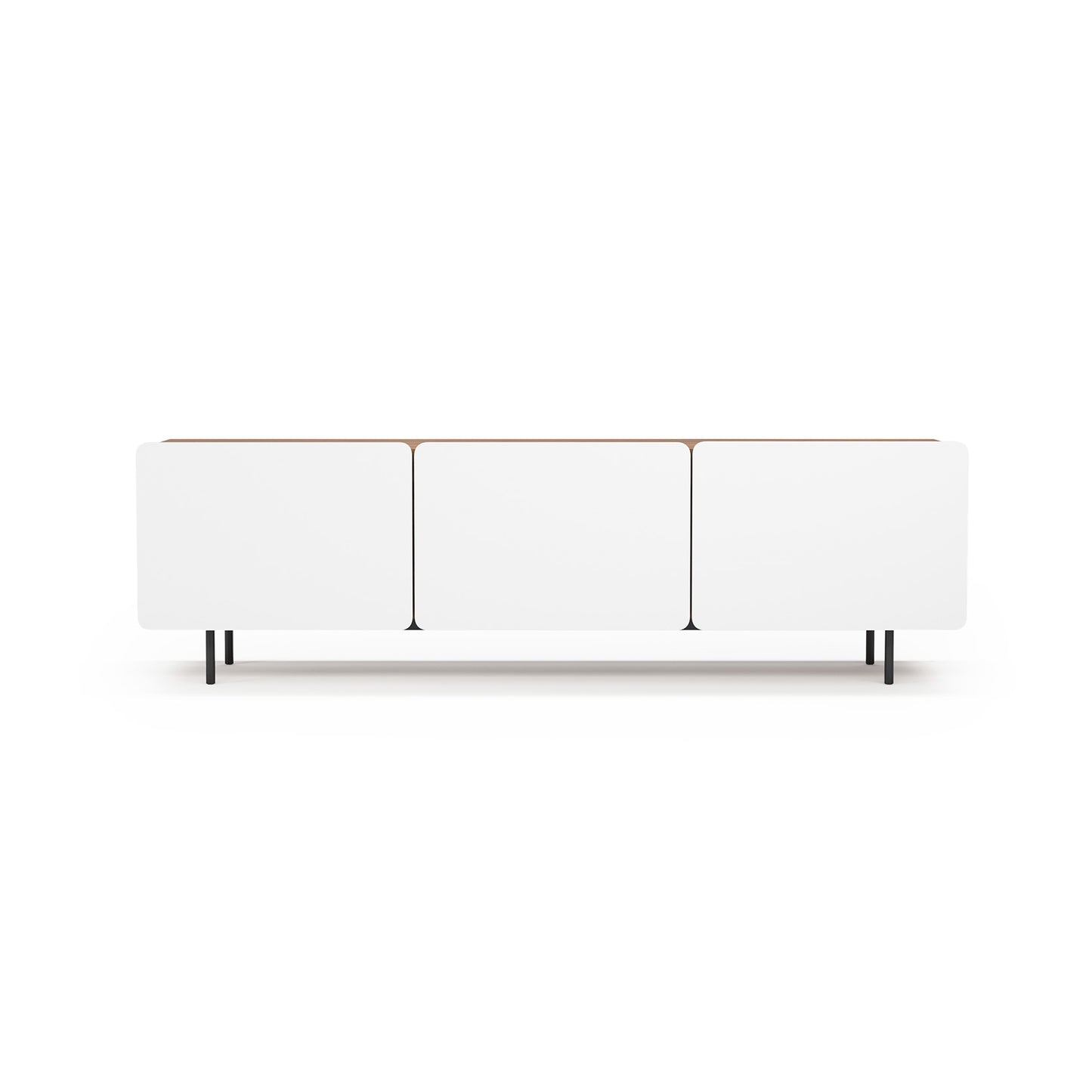 Beech wood and melamine TV cabinet 180x44x54 cm Nicolas