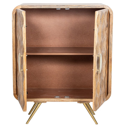 Mueble entrada madera de mango metal dorado 90x40x115cm Beauchamp