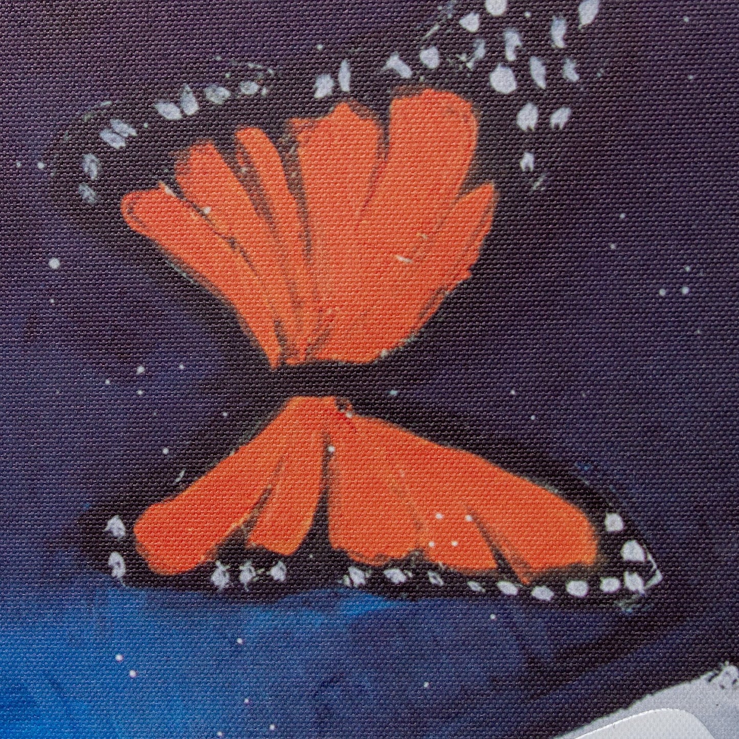 40% hand painted painting Butterflies in space 100x100 cm