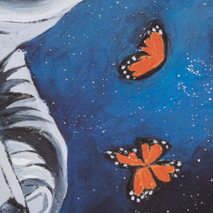 40% hand painted painting Butterflies in space 100x100 cm