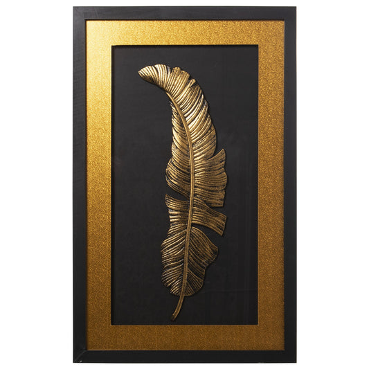 Cuadro de madera de abeto Hoja dorada 50x80 cm