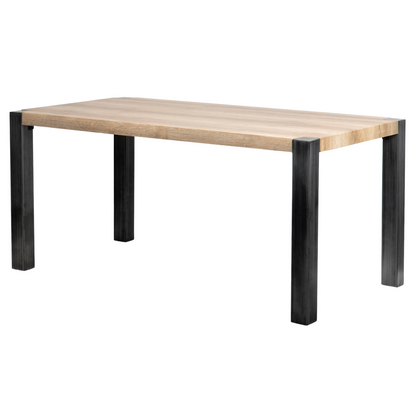 Mesa de Comedor Madera-Metal Natural 160x85x76 cm