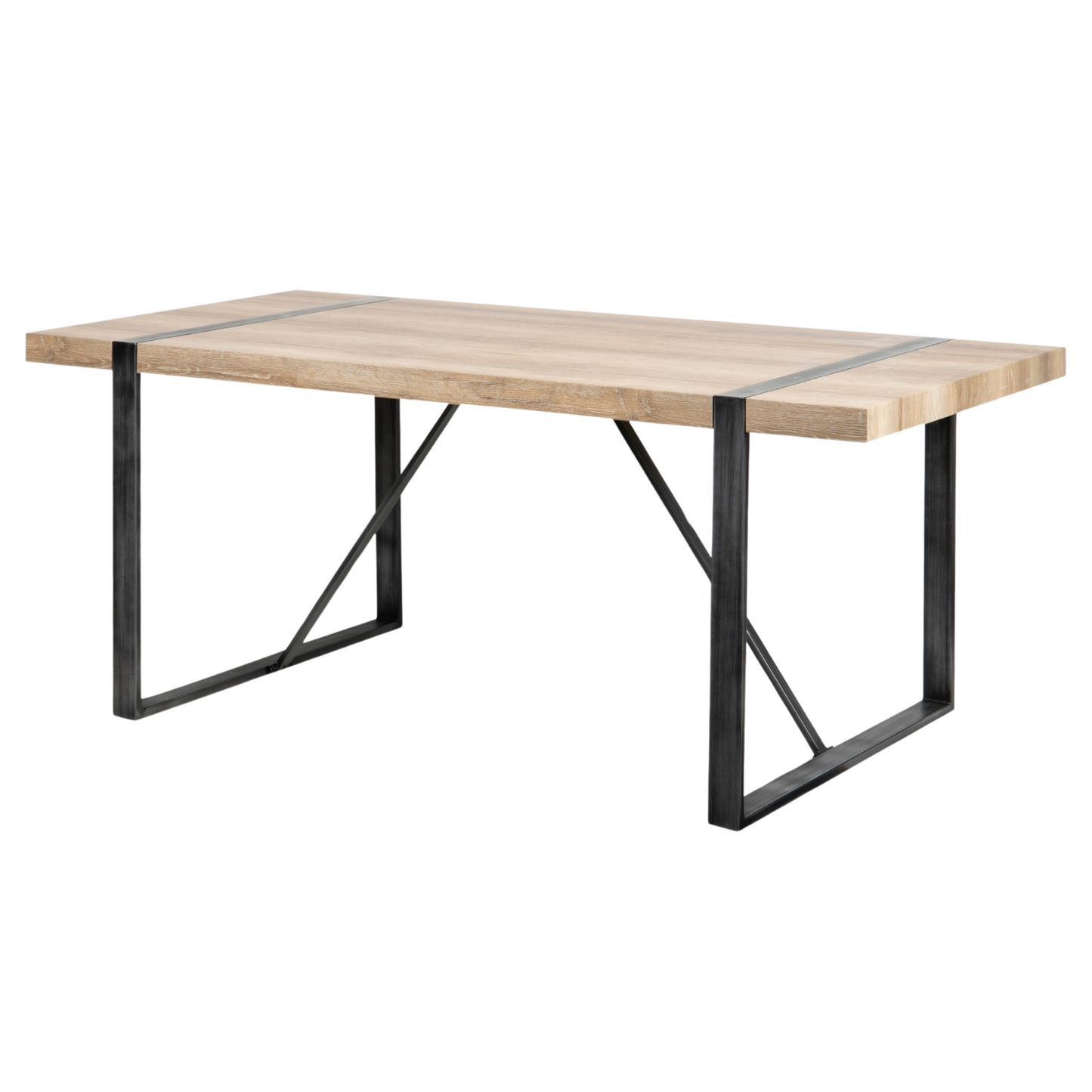 Mesa de Comedor Madera-Metal Natural 180x90x76 cm