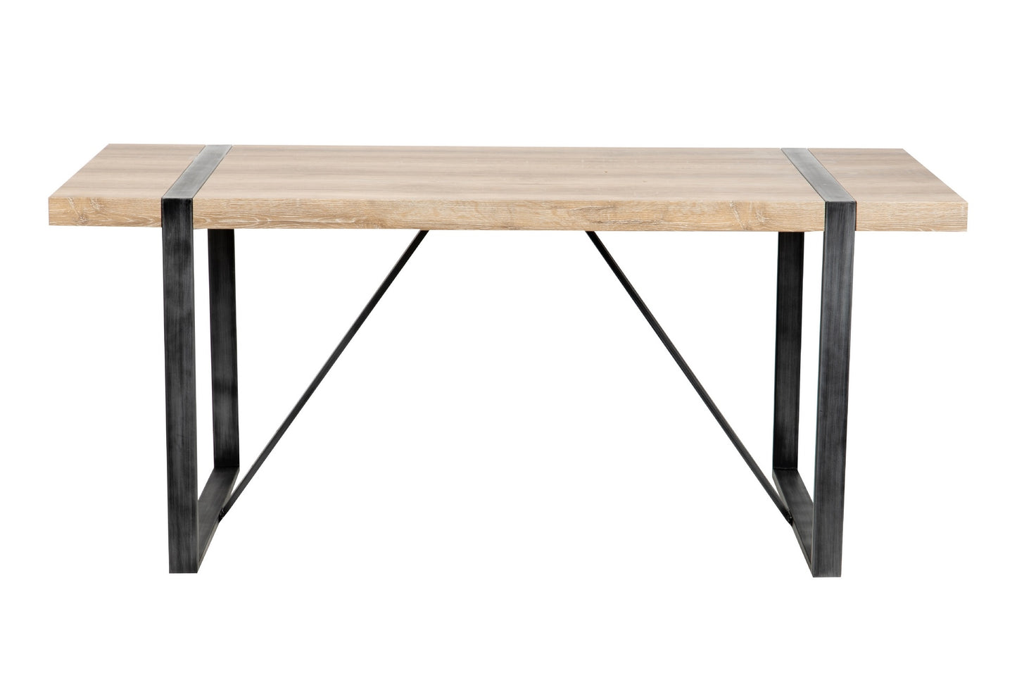 Mesa de Comedor Madera-Metal Natural 180x90x76 cm