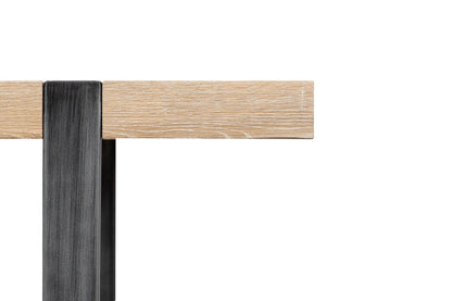 Mesa de Comedor Madera-Metal Natural 180x90x76 cm