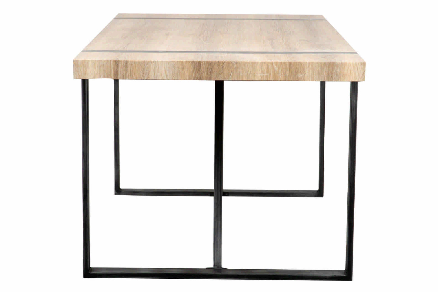 Mesa de Comedor Madera-Metal Natural 180x90x76 cm