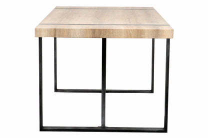 Mesa de Comedor Madera-Metal Natural 180x90x76 cm