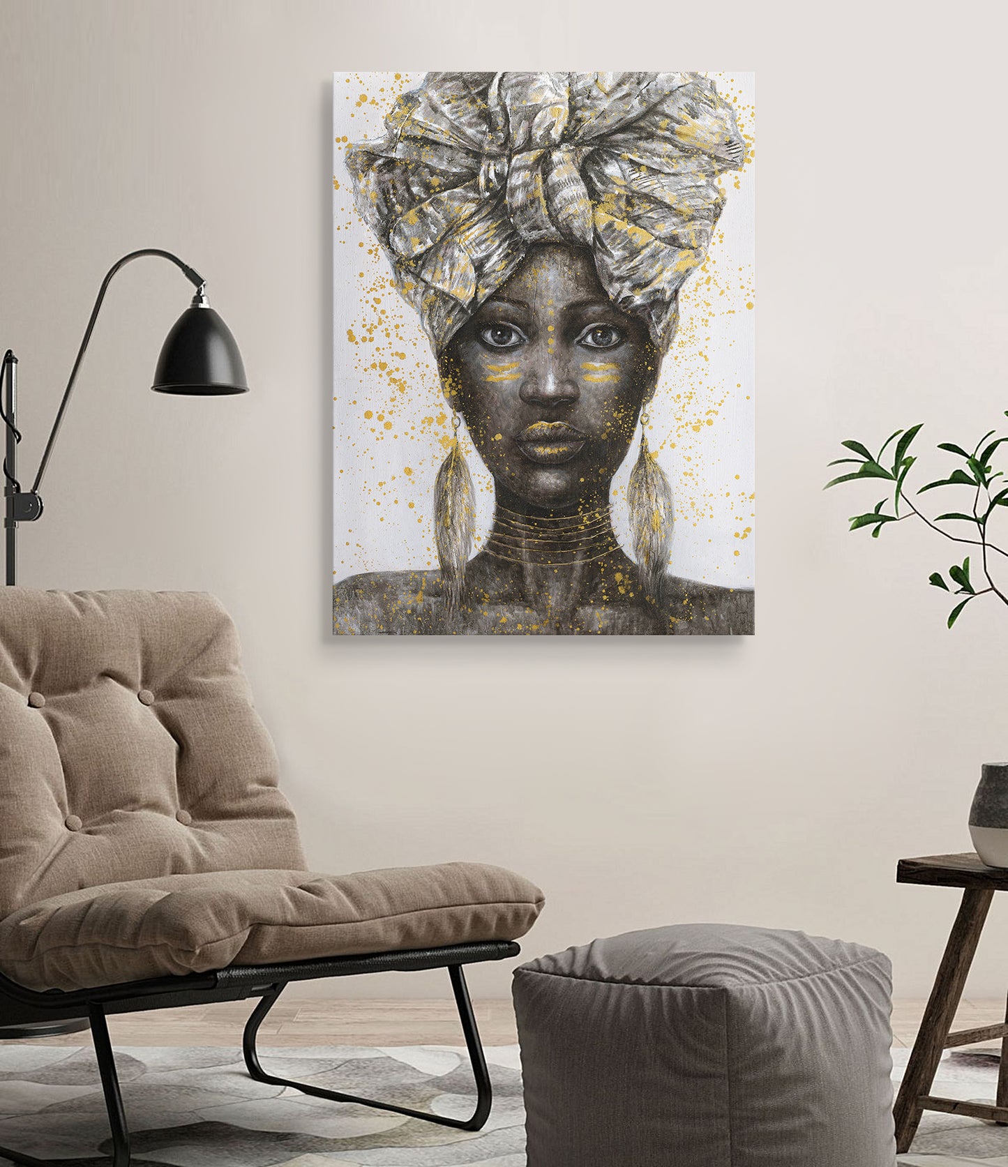 Cuadro Mujer Africana Behati 90x120 cm