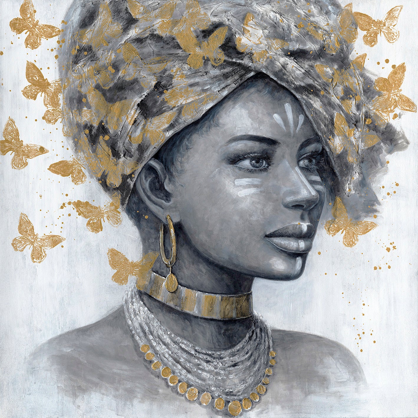 Cuadro Mujer Africana Nailah 80x80 cm