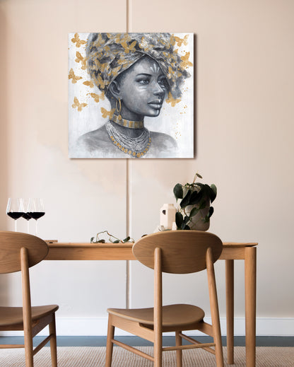 Cuadro Mujer Africana Nailah 80x80 cm