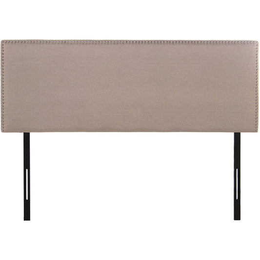 Cabecero de cama poliéster y metal tapizado beige 160x7x117/127cm Cabot