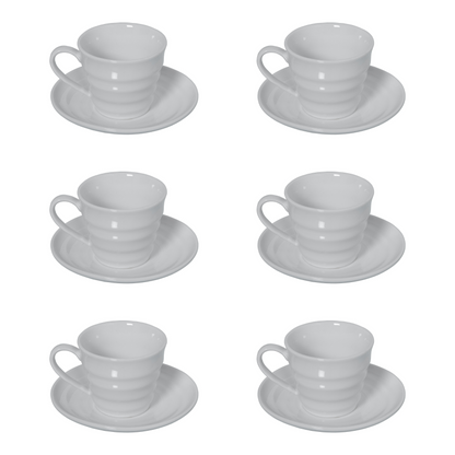 Set of 6 Rodrigo porcelain cups and saucers