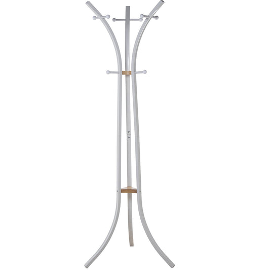 Metal and wood standing coat rack 54x60x175 cm Light Blue