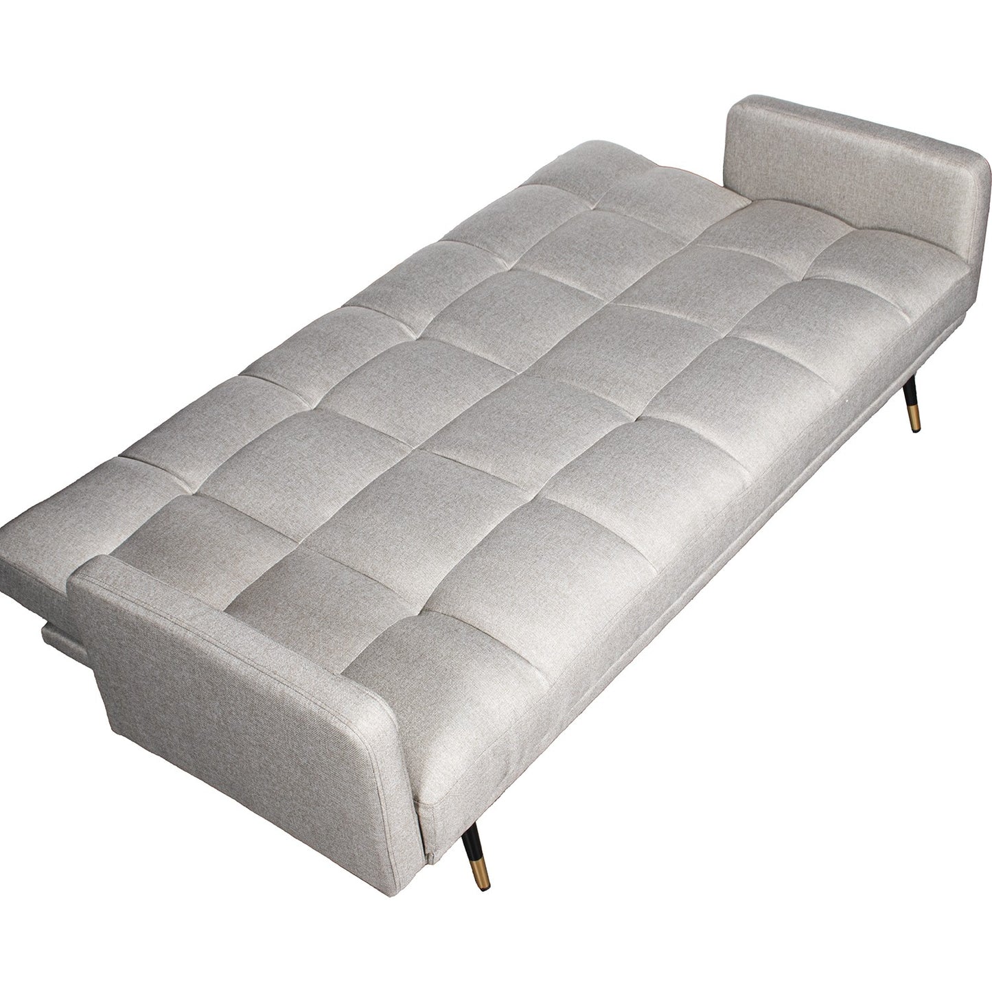 Sofá cama 3 plazas poliéster con patas de metal negro/oro 193x83x75cm Chamonix