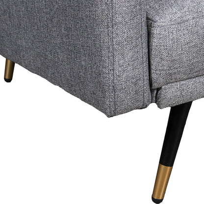 Sofá cama 3 plazas poliéster con patas de metal negro/oro 193x83x75cm Chamonix