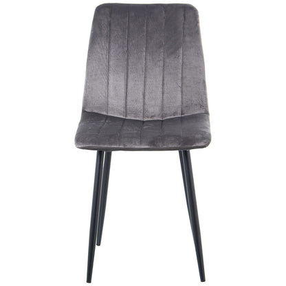 Pack de 4 sillas velvet y metal 44x55x86 cm Gris Bastien