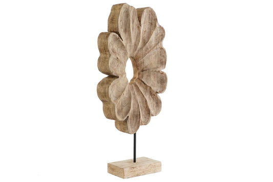 Flor tallada de madera de mango y hierro 24x9x55 cm Gaspar