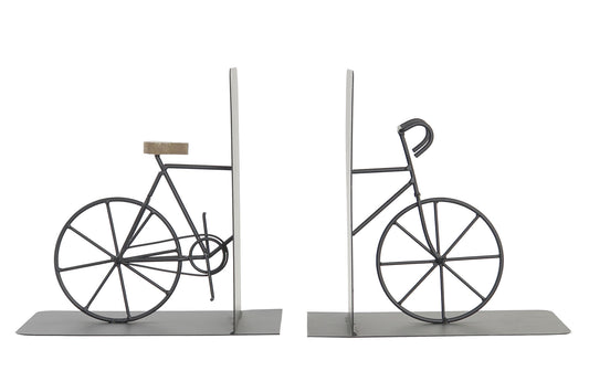 Set de 2 sujetalibros de hierro bicicleta 20x12x20 cm Gaspar