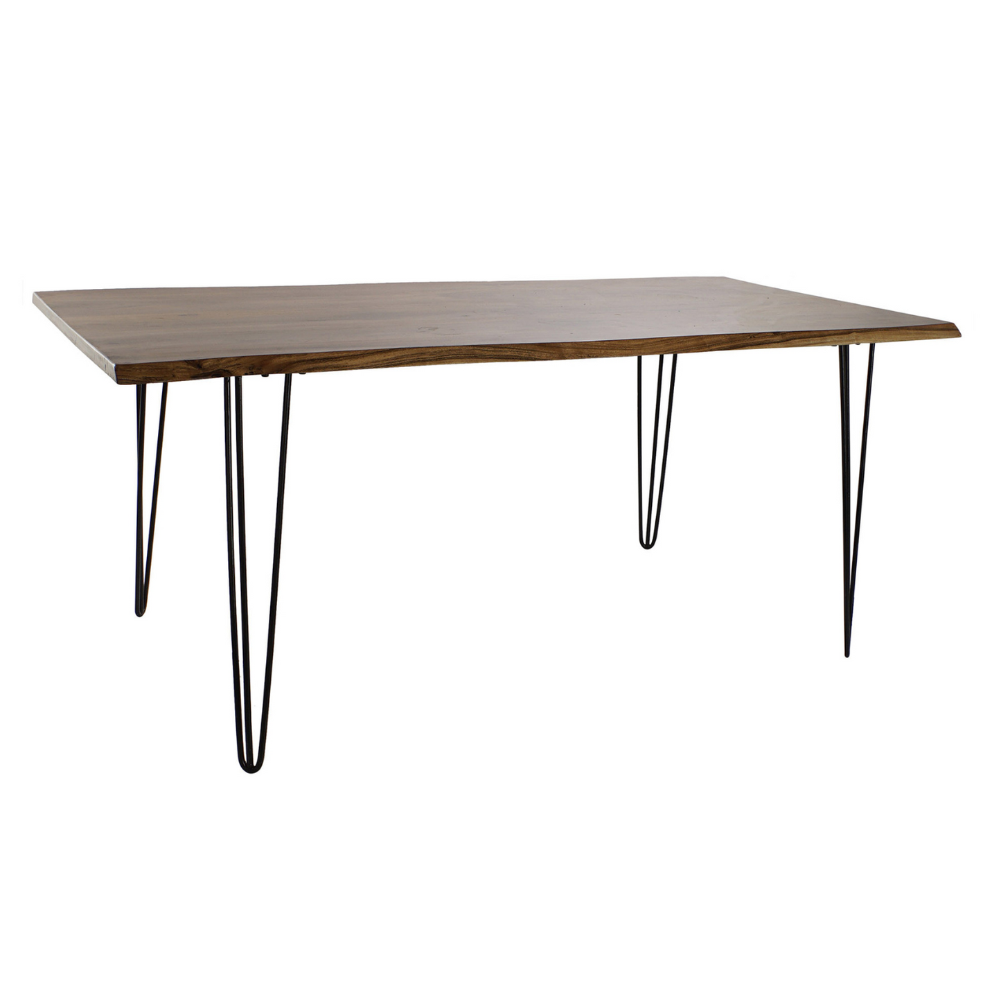 Esta mesa de comedor combina la belleza natural de la madera de acacia con la robustez del metal, creando un mueble de estilo industrial con un carácter único. Su diseño de líneas limpias y estructura de patas hairpin le da un aire moderno y minimalista. El tablero de madera de acacia maciza, con su acabado natural, aporta calidez y autenticidad a cualquier comedor. Con unas dimensiones de 180x91x76 cm, ofrece un amplio espacio para disfrutar de comidas en familia o con amigos.

