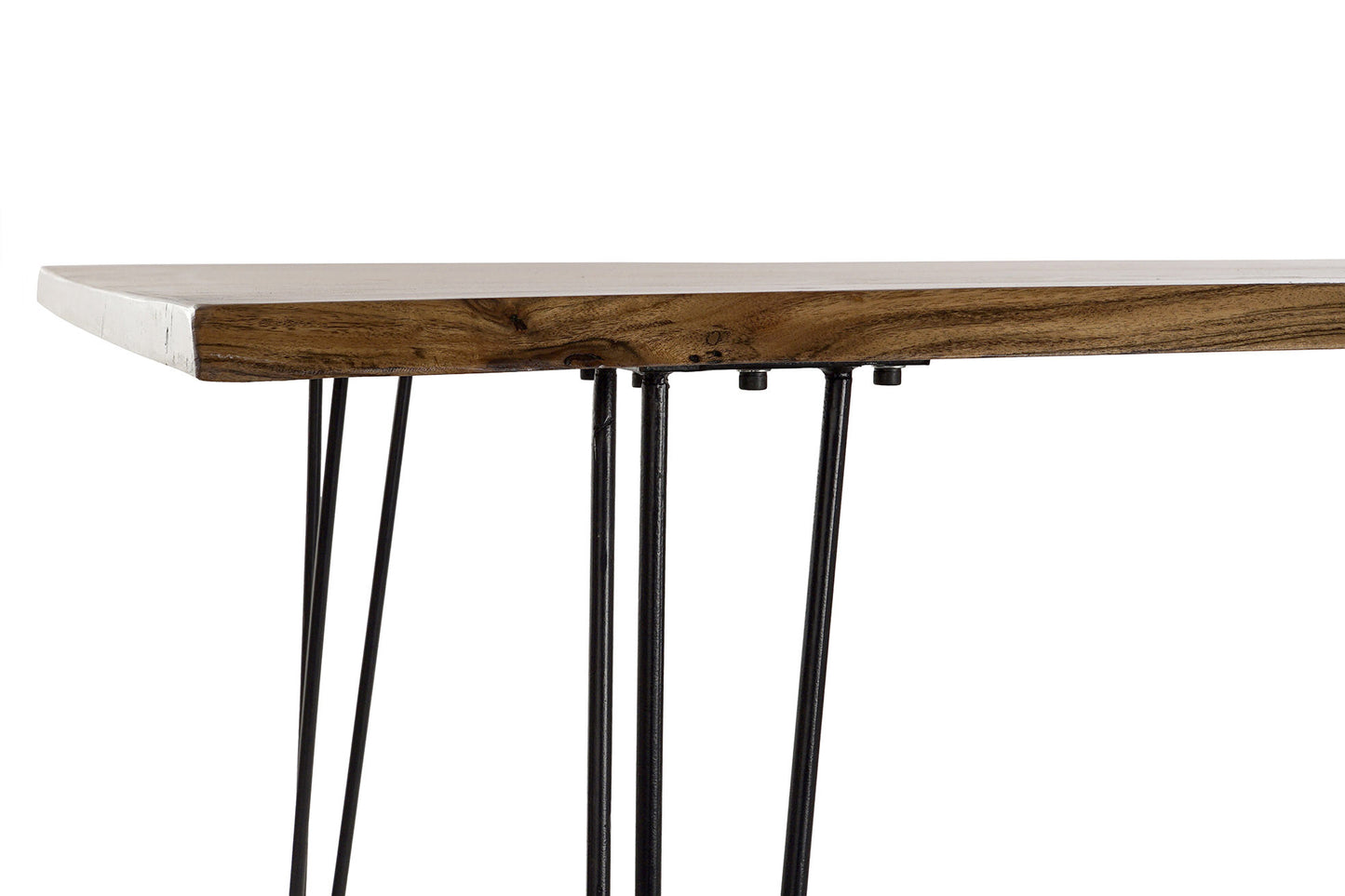 Mesa de comedor de madera de acacia y metal 180 cm Romina