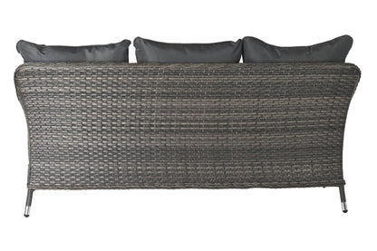 Sofá Set 4 Ratán Sintético 175x73x81 cm con Cojines - Gris