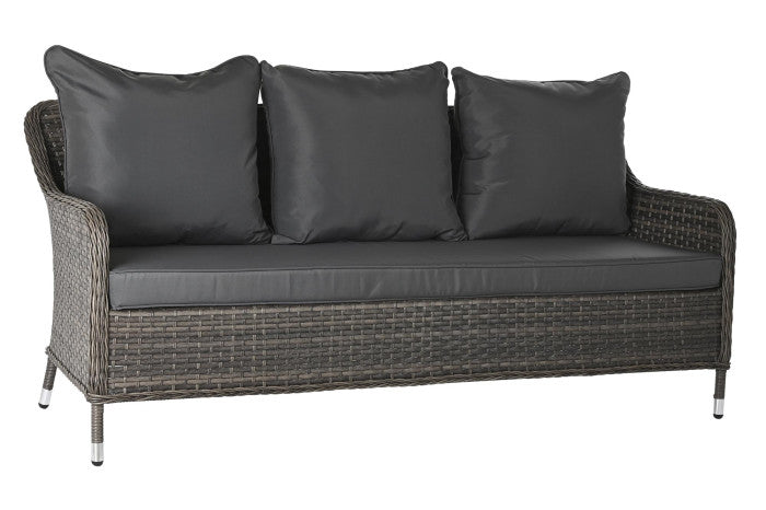 Sofá Set 4 Ratán Sintético 175x73x81 cm con Cojines - Gris