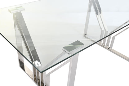 Mesa de comedor de acero cristal 180 cm Romina