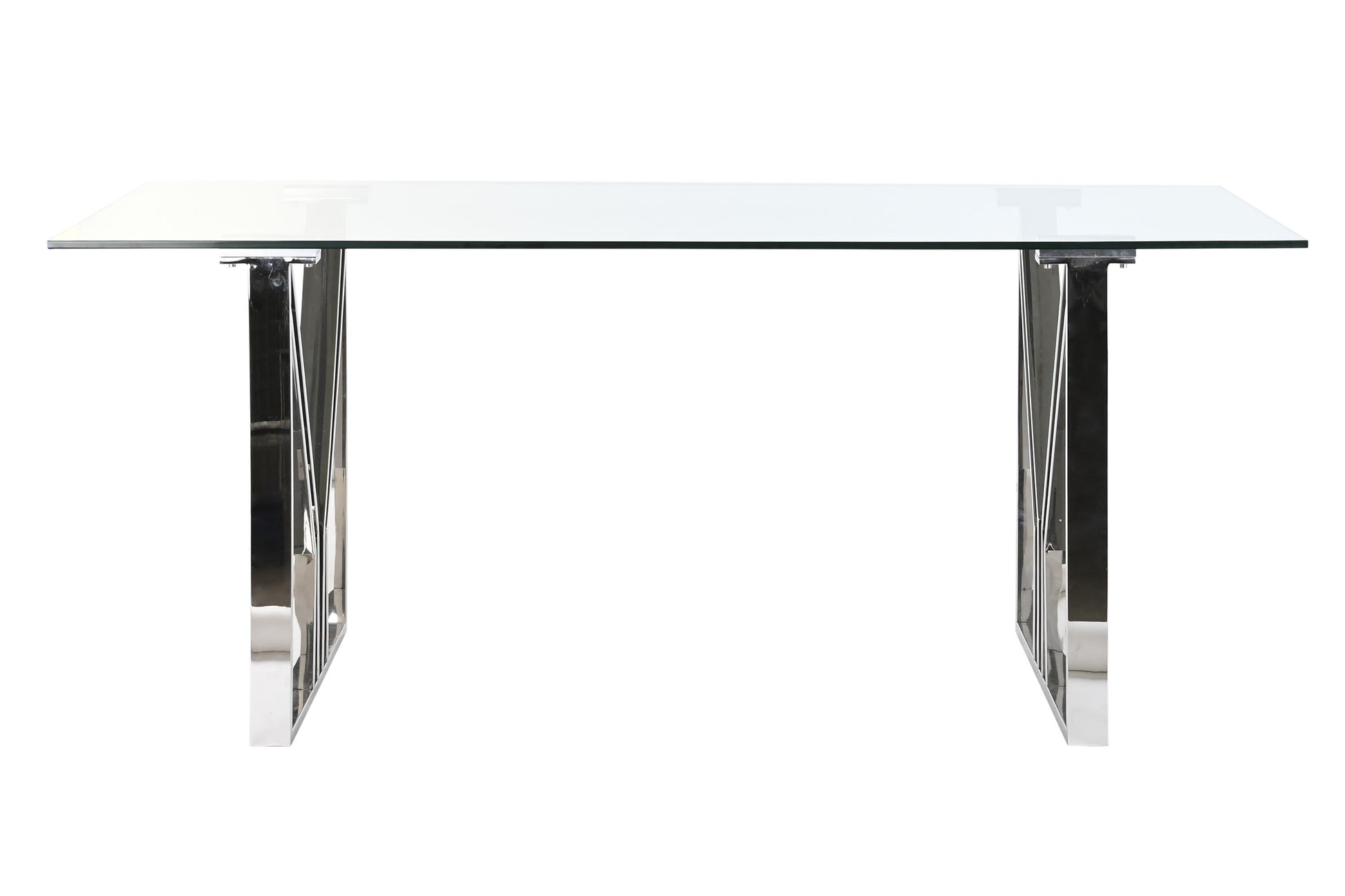 Mesa de comedor de acero cristal 180 cm Romina