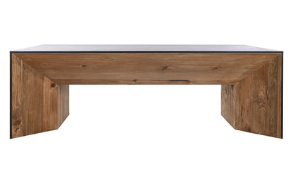 Esta mesa de centro de madera reciclada de pino es una pieza única que combina a la perfección la calidez de la madera natural con un diseño contemporáneo de líneas limpias y estructura robusta. Su acabado marrón oscuro resalta la belleza de la madera reciclada, mostrando sus vetas y texturas únicas. Con unas dimensiones de 135x75x45 cm, ofrece un amplio espacio para colocar libros, revistas, bandejas o simplemente disfrutar de una taza de café. Ideal para salones, salas de estar o cualquier espacio que nec