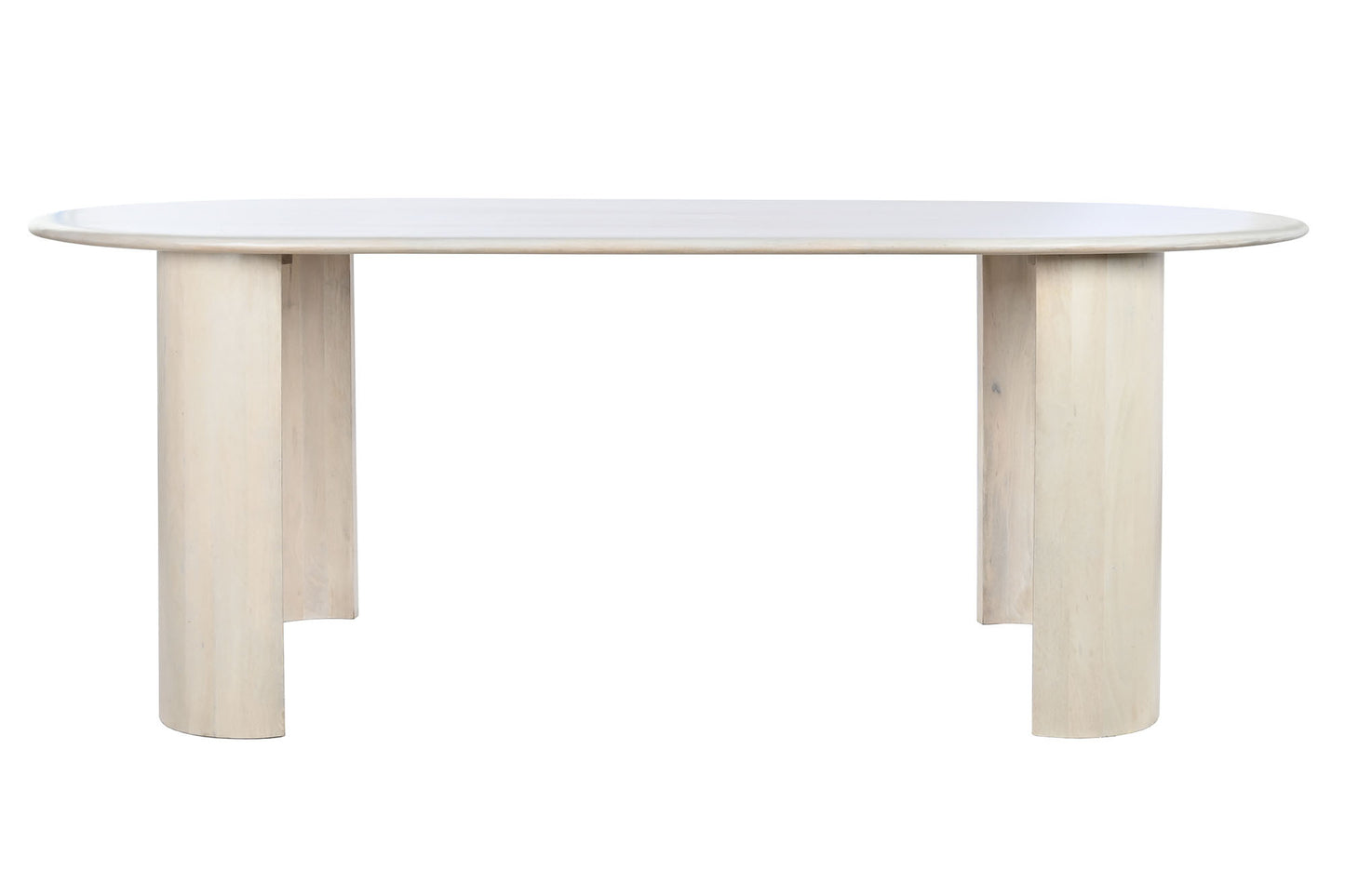 La Mesa Comedor Mango 200x100x76 cm en color blanco es una pieza central impresionante para cualquier comedor contemporáneo. Su diseño elegante y minimalista combina a la perfección la belleza natural de la madera de mango con un acabado lacado en blanco, creando un contraste sutil y sofisticado. Su generosa superficie ovalada ofrece un amplio espacio para reuniones familiares o cenas con amigos, mientras que su estructura de patas robustas garantiza estabilidad y durabilidad.