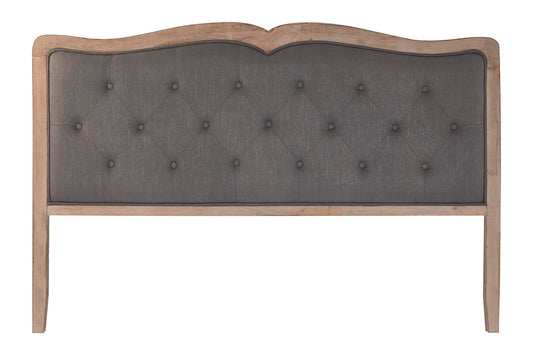 Cabecero de cama de madera de rubberwood y lino 160 cm Pilar