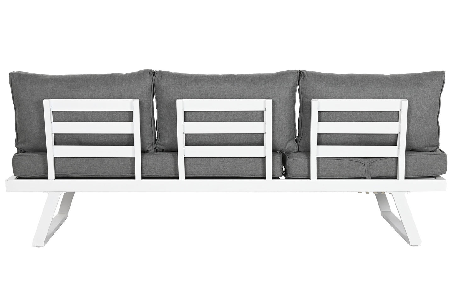 Sofá Set 3 Metal Poliéster 198x68x65 cm - Gris